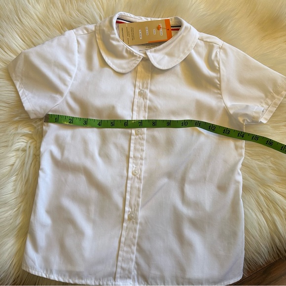 French Toast Round Collar Button Up Short Sleeve Dress Shirt Girls 6X - Picture 7 of 9